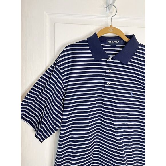 Polo Ralph Lauren Golf 100% PIMA Cotton Stripe Button Collar Polo Shirt - Picture 4 of 8